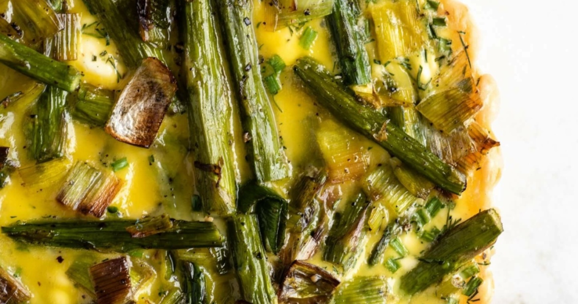 Spring Veggie Tart with Maple Chevre scaled