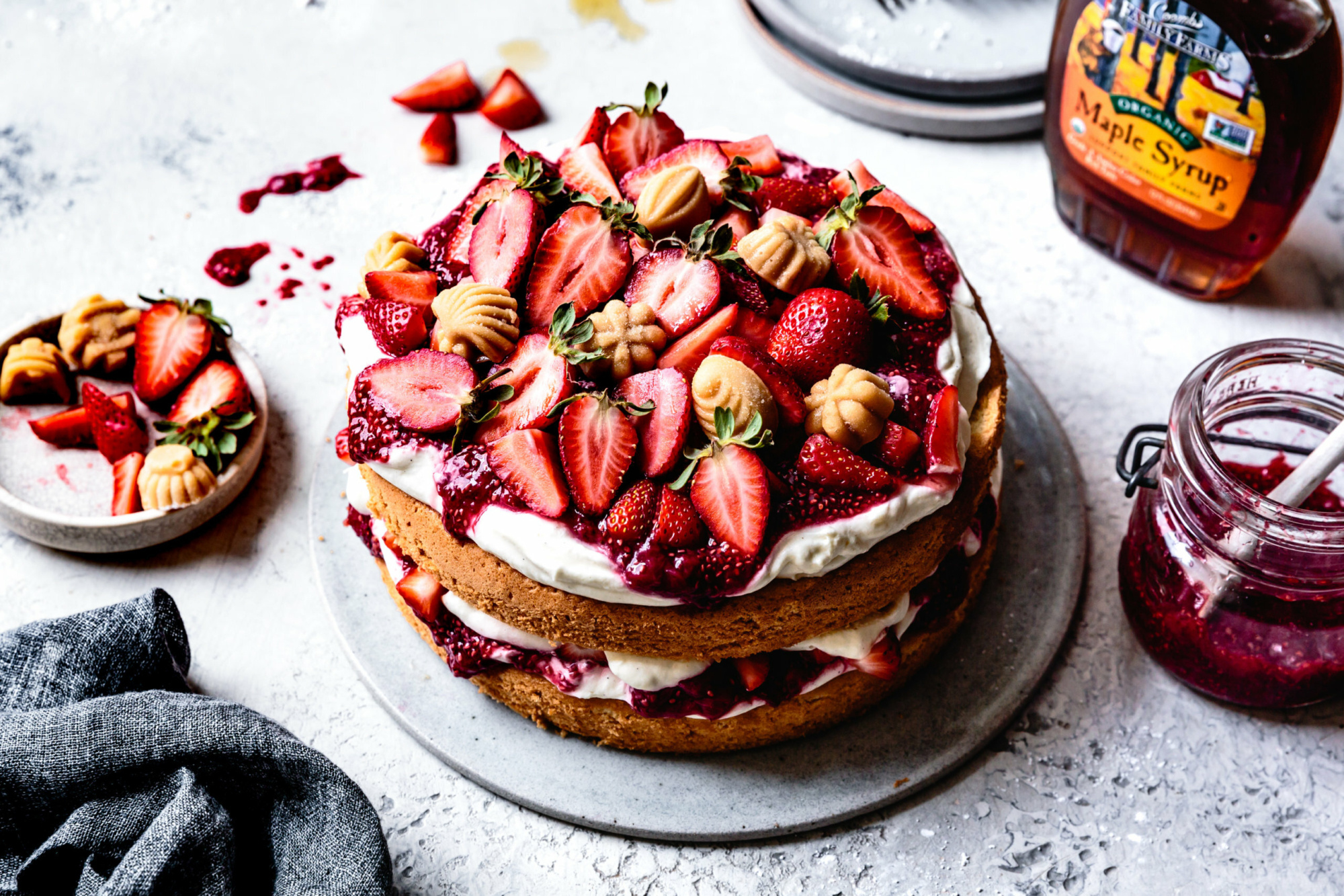 Gluten Free Strawberry Maple Cream Cake 4 scaled